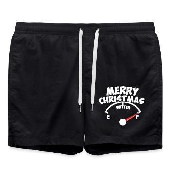 Merry Christmas Shitter funny Motorcycle - Swim Trunks - black - Front - AI Model Male 185 light (185cm)