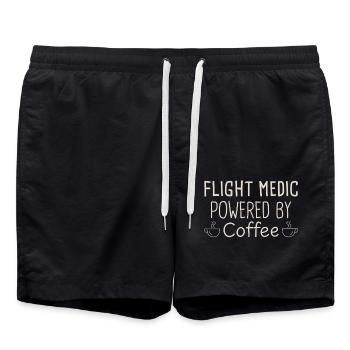 Flight Paramedic Coffee air rescue - Swim Trunks - black - Front - AI Model Male 185 light (185cm)