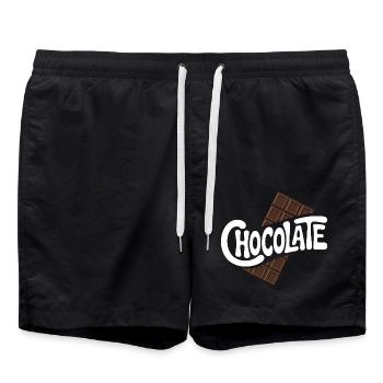 Schokolade - Cool Sweets Logo - Badeshorts - Schwarz - Vorne - AI Model Male 185 light (185cm)
