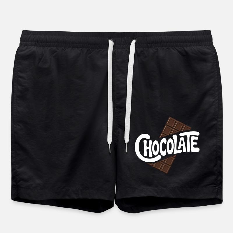 Schokolade - Cool Sweets Logo - Badeshorts - Schwarz
