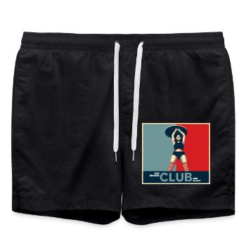 Der kleinste Club der Stadt Blau-Rot - Badeshorts - Schwarz - Vorne - AI Model Male 185 light (185cm)