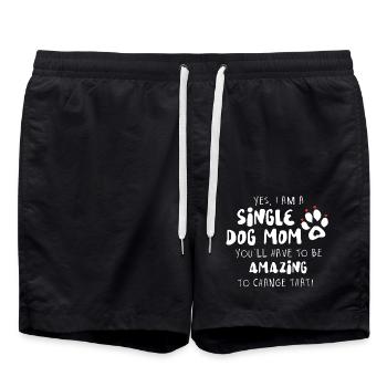 Single Dog Mom - Swim Trunks - black - Front - AI Model Male 185 light (185cm)