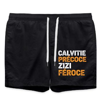 Glatze Kahlheit Glatze Geschenk Glatze Mann Humor - Badeshorts - Schwarz - Vorne - AI Model Male 185 light (185cm)