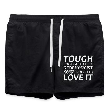 Geophysicist Crazy Geophysics - Swim Trunks - black - Front - AI Model Male 185 light (185cm)