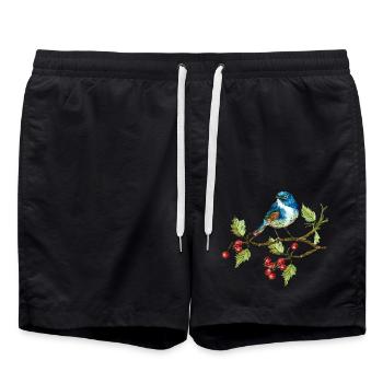 Colorful bird - Swim Trunks - black - Front - AI Model Male 185 light (185cm)