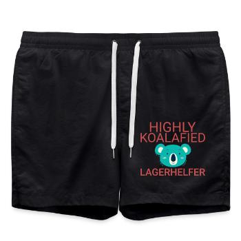 Lagerhelfer Koalafied - Badeshorts - Schwarz - Vorne - AI Model Male 185 light (185cm)