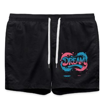 Un design de graffiti DREAM plein de couleurs et de motivation - Short de bain - noir - Devant - AI Model Male 185 light (185cm)