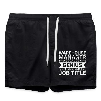 Warehouse Manager Genius - Badeshorts - Schwarz - Vorne - AI Model Male 185 light (185cm)