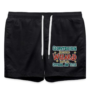 Geophysikerin Wizard Geophysik - Badeshorts - Schwarz - Vorne - AI Model Male 185 light (185cm)