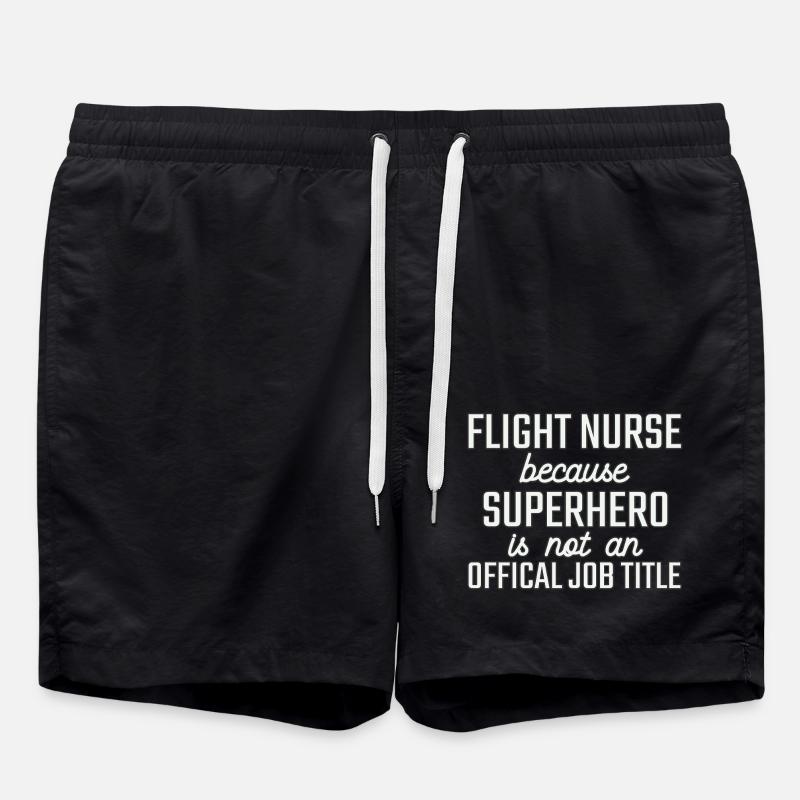 Flight Nurse Superhero Luftrettung - Badeshorts - Schwarz