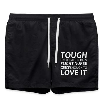 Flight Nurse Crazy Luftrettung - Badeshorts - Schwarz - Vorne - AI Model Male 185 light (185cm)