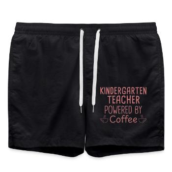 Enseignant de maternelle alimenté par le café - Short de bain - noir - Devant - AI Model Male 185 light (185cm)