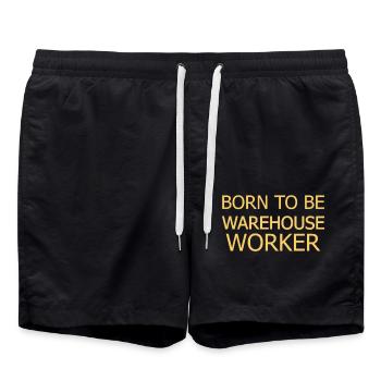 Warehouse Worker Born To Be - Badeshorts - Schwarz - Vorne - AI Model Male 185 light (185cm)
