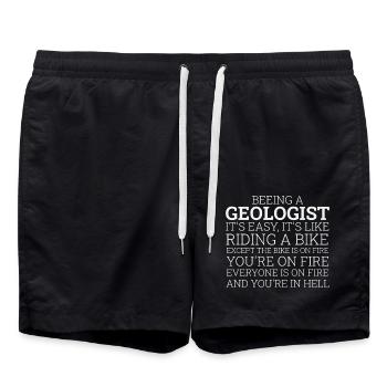Geologist Riding A Bike Geology - Badeshorts - Schwarz - Vorne - AI Model Male 185 light (185cm)