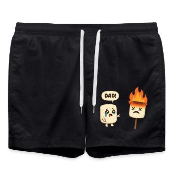 Kawaii Guimauve Feu de camp Foodie - Short de bain - noir - Devant - AI Model Male 185 light (185cm)