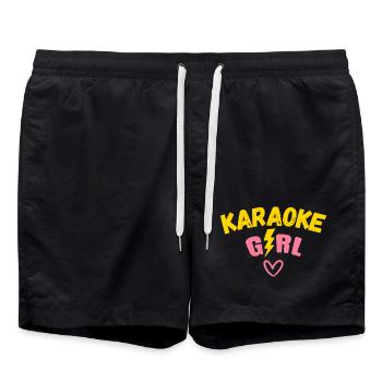 Karaoke Girl Singer - Swim Trunks - black - Front - AI Model Male 185 light (185cm)