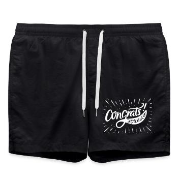 Marriage Marriage Bachelor Party - Swim Trunks - black - Front - AI Model Male 185 light (185cm)
