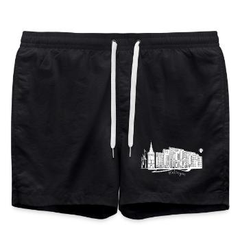 Ratingen Design - Badeshorts - Schwarz - Vorne - AI Model Male 185 light (185cm)