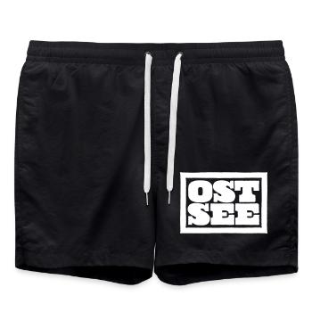 Ostsee Schriftzug Typo - Badeshorts - Schwarz - Vorne - AI Model Male 185 light (185cm)