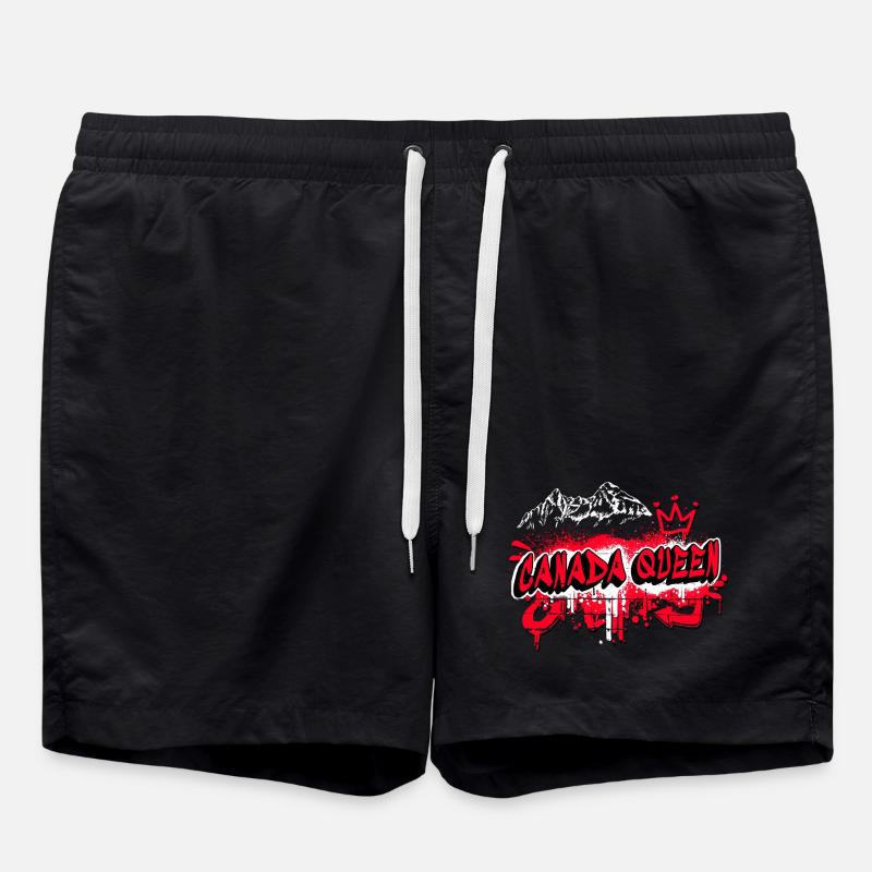 Canada Queen Drapeaux Graffiti Design - Short de bain - noir