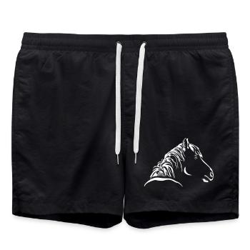 Horse Head "Black Edition" - Swim Trunks - black - Front - AI Model Male 185 light (185cm)