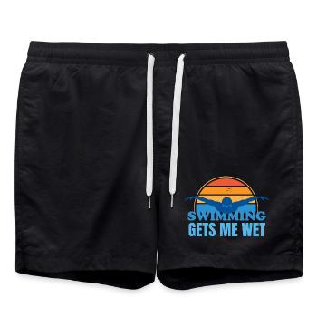 Swimming Gets Me Wet - Swim Trunks - black - Front - AI Model Male 185 light (185cm)
