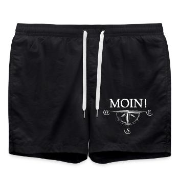 moin kompass hamburg ostsee mojn symbol - Badeshorts - Schwarz - Vorne - AI Model Male 185 light (185cm)