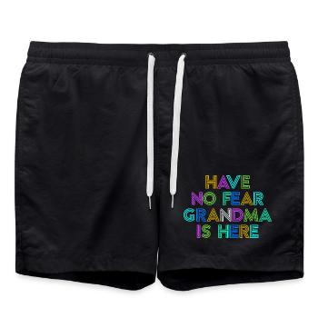 Grandma Cool Statement Grandma Grandmother Grandchild - Swim Trunks - black - Front - AI Model Male 185 light (185cm)