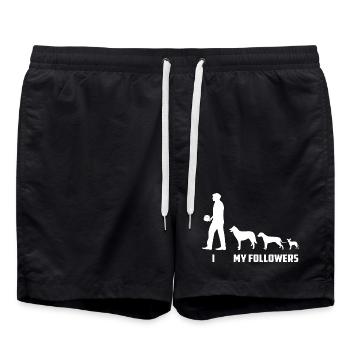 Adeptes de chiens - Short de bain - noir - Devant - AI Model Male 185 light (185cm)