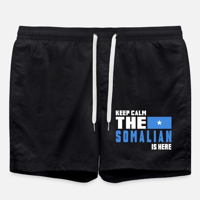 Keep Calm Somalia Flaggen Design - Badeshorts - Schwarz