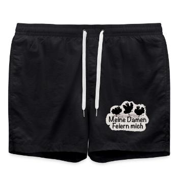 Meine Damen Feiern mich - Badeshorts - Schwarz - Vorne - AI Model Male 185 light (185cm)