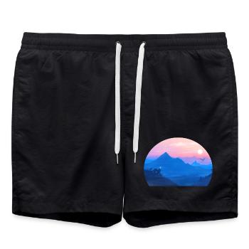 A Stellar Wolf Dream : Les Couleurs de l'Aube - Short de bain - noir - Devant - AI Model Male 185 light (185cm)