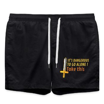 Pixel Schwert Nimm diesen Helden - Badeshorts - Schwarz - Vorne - AI Model Male 185 light (185cm)