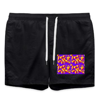 Déco motif cube coloré - Short de bain - noir - Devant - AI Model Male 185 light (185cm)