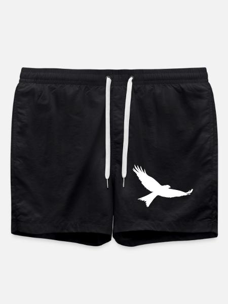 Bird of prey in white - Swim Trunks - black