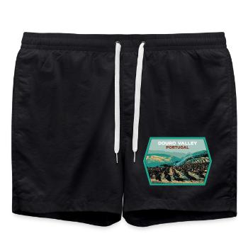 Schild des Douro-Tals, Portugal Illustration - Badeshorts - Schwarz - Vorne - AI Model Male 185 light (185cm)