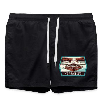 Garden View Palace Versailles: Royal Elegance - Swim Trunks - black - Front - AI Model Male 185 light (185cm)