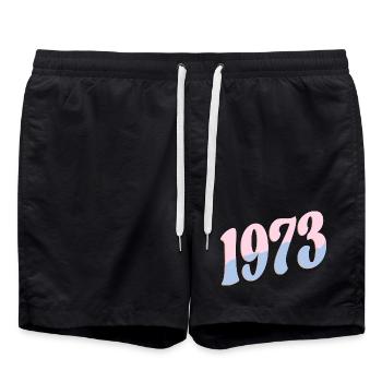 1973 Birthday Gifts Retro - Swim Trunks - black - Front - AI Model Male 185 light (185cm)