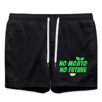 mojito, cocktail, fan de mojito, rhum - Short de bain - noir - Devant - AI Model Male 185 light (185cm)