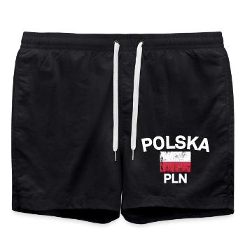 Drapeau Polska Emblème PLN - Short de bain - noir - Devant - AI Model Male 185 light (185cm)
