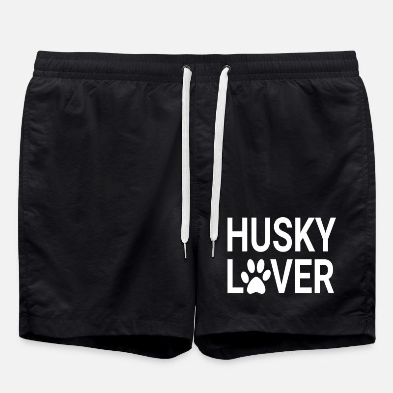 Amoureux du husky, mamans husky, papas husky - Short de bain - noir