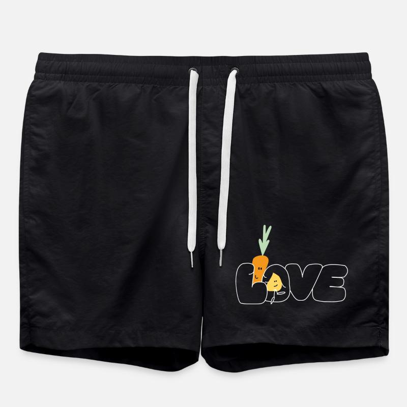 Love weiss - Badeshorts - Schwarz