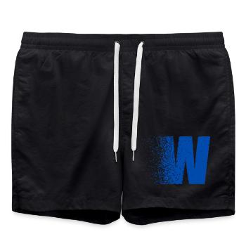 W fragmenté en bleu gras - Short de bain - noir - Devant - AI Model Male 185 light (185cm)