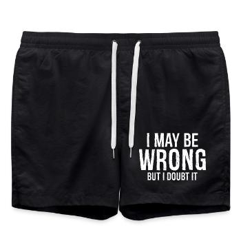 I may be wrong but I doubt it funny shirt - Short de bain - noir - Devant - AI Model Male 185 light (185cm)