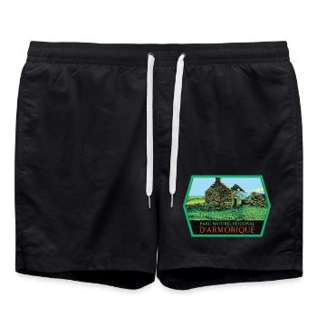 Parc Naturel regional Armorique Nature Authentique - Short de bain - noir - Devant - AI Model Male 185 light (185cm)