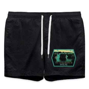 Marais Parc naturel de Brière: Authentic Nature - Swim Trunks - black - Front - AI Model Male 185 light (185cm)