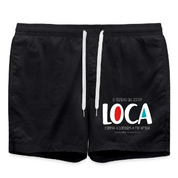 I'm crazy (dark) - Swim Trunks - black - Front - AI Model Male 185 light (185cm)