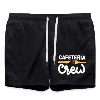 Cafeteria-Crew Schulkantine - Badeshorts - Schwarz - Vorne - AI Model Male 185 light (185cm)