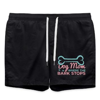 Hunde Mama Spruch - Badeshorts - Schwarz - Vorne - AI Model Male 185 light (185cm)