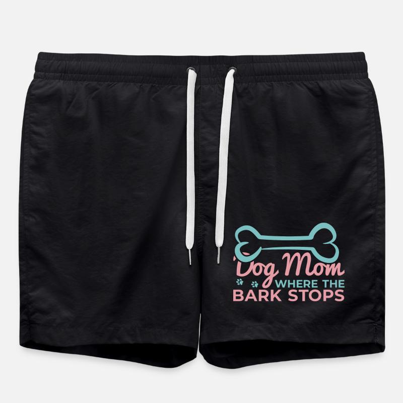 Hunde Mama Spruch - Badeshorts - Schwarz